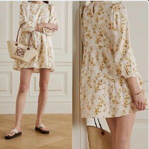 Reformation Beckett Ines Dress in floral baby doll mini dress size XS